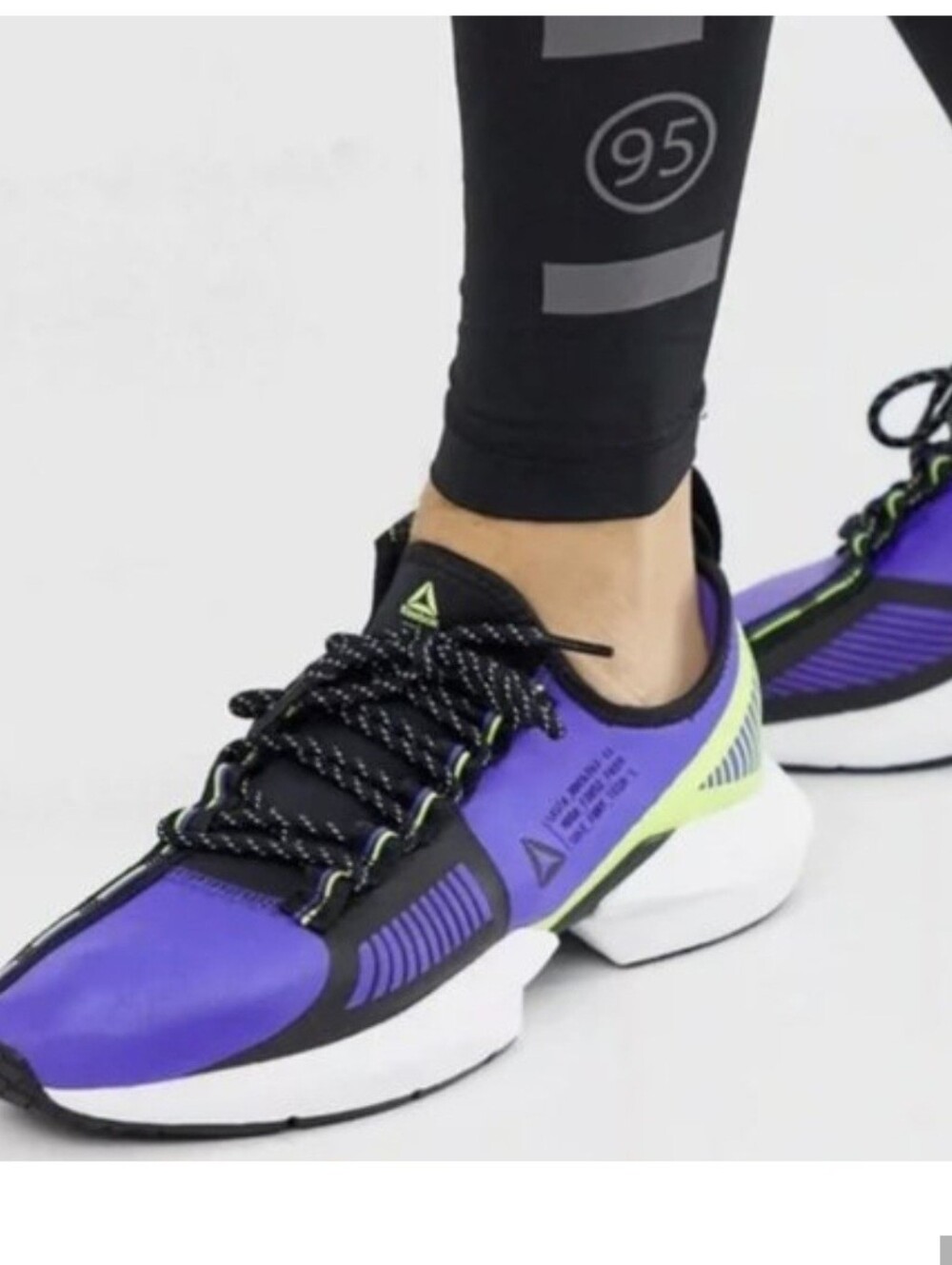 Reebok Sole FuryTS Purple & Neon Lime Running Shoes Inspired By 90's Aesthetics